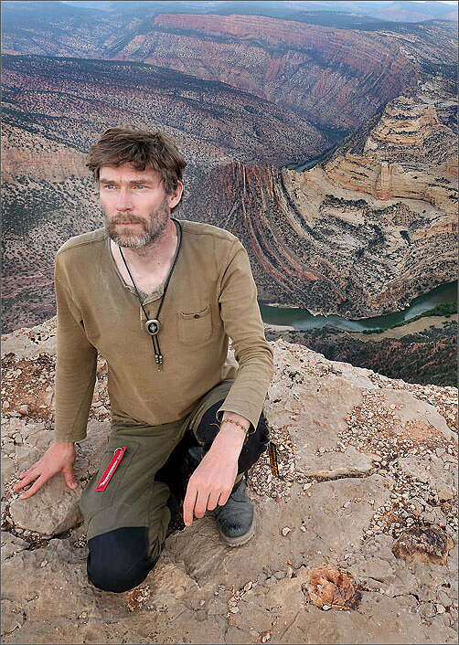 Christian Klepp überblickt die Geologie von Harpers Corner im Dinosaur National Monument