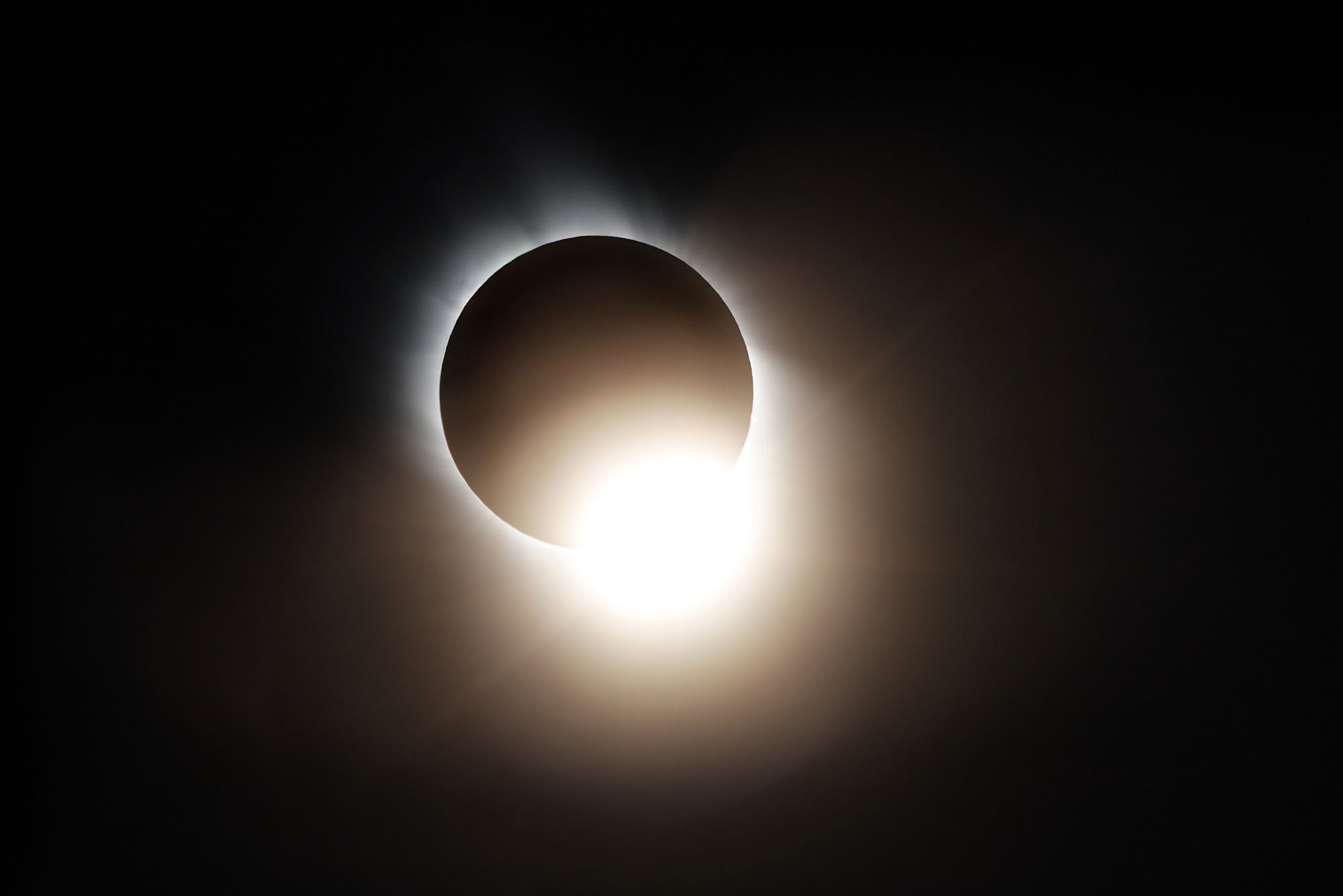 The diamond ring and the corona during the total solar eclipse of 2006 near Side in Turkey.